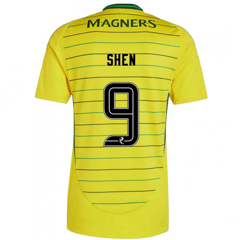 Danxen Uomo Maglia Shen Mengyu #9 Giallo Kit Gara Away 2024/25 Maglietta