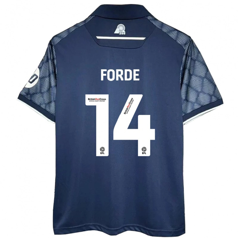 Danxen Uomo Maglia Anthony Forde #14 Nero Kit Gara Away 2024/25 Maglietta