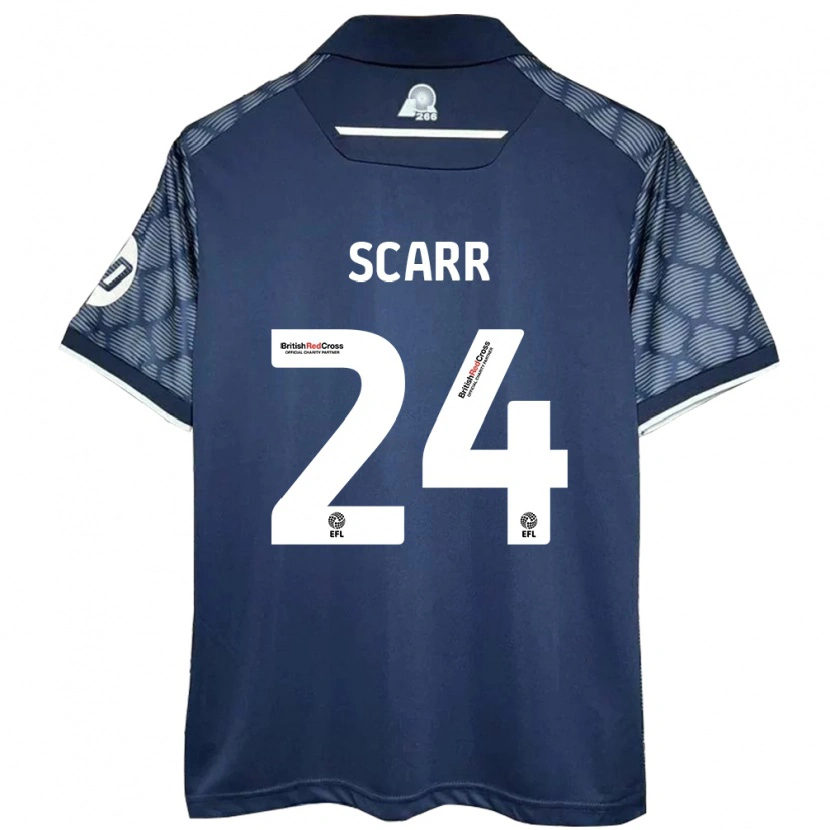 Danxen Uomo Maglia Dan Scarr #24 Nero Kit Gara Away 2024/25 Maglietta