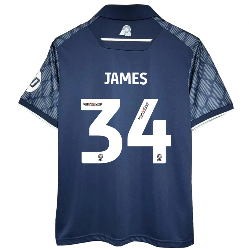 Danxen Uomo Maglia Aaron James #34 Nero Kit Gara Away 2024/25 Maglietta