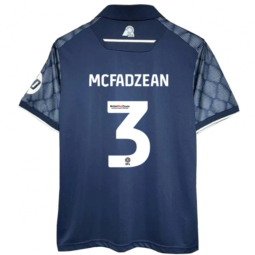 Danxen Uomo Maglia Callum Mcfadzean #3 Nero Kit Gara Away 2024/25 Maglietta
