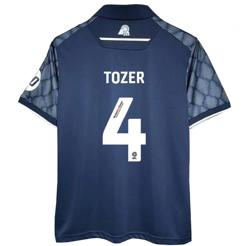 Danxen Uomo Maglia Ben Tozer #4 Nero Kit Gara Away 2024/25 Maglietta