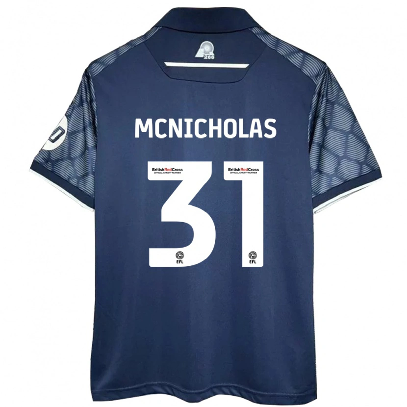 Danxen Uomo Maglia Luke Mcnicholas #31 Nero Kit Gara Away 2024/25 Maglietta