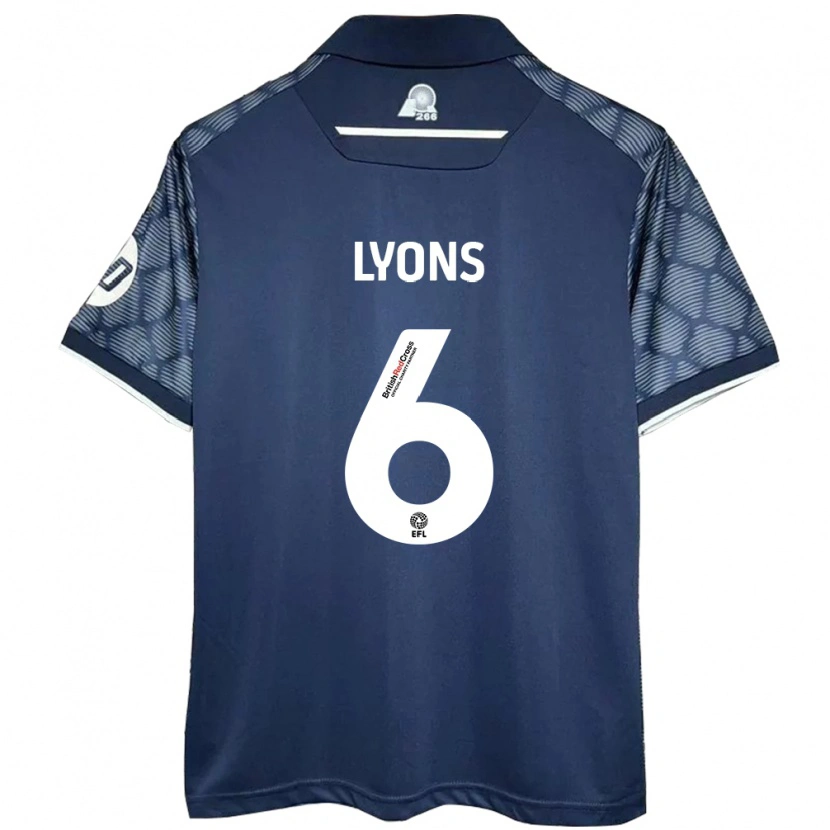 Danxen Uomo Maglia Lauryn Lyons #6 Nero Kit Gara Away 2024/25 Maglietta