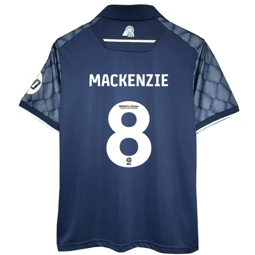 Danxen Uomo Maglia Libby Mackenzie #8 Nero Kit Gara Away 2024/25 Maglietta