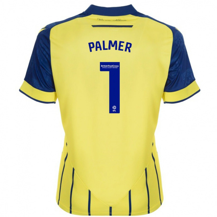 Danxen Uomo Maglia Alex Palmer #1 Giallo Blu Kit Gara Away 2024/25 Maglietta