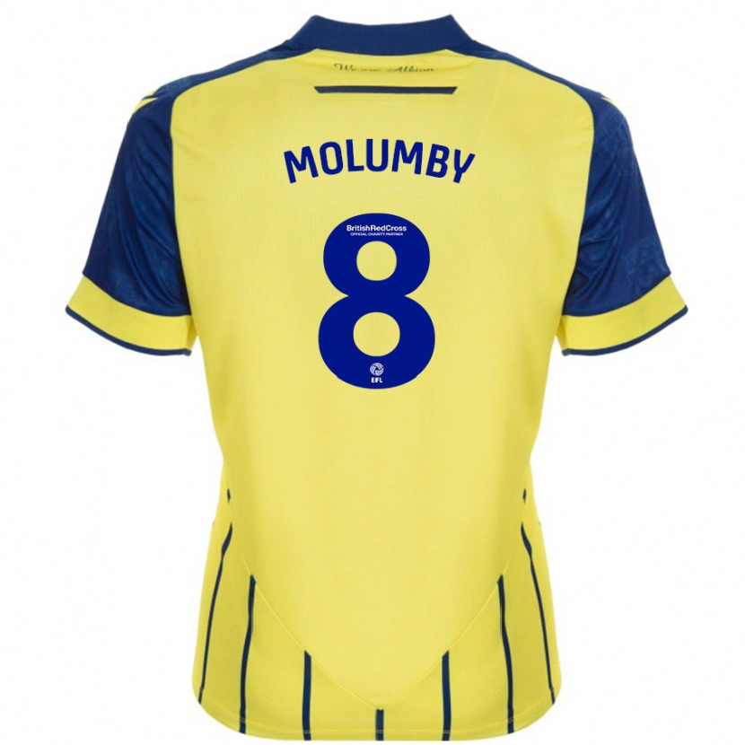 Danxen Uomo Maglia Jayson Molumby #8 Giallo Blu Kit Gara Away 2024/25 Maglietta