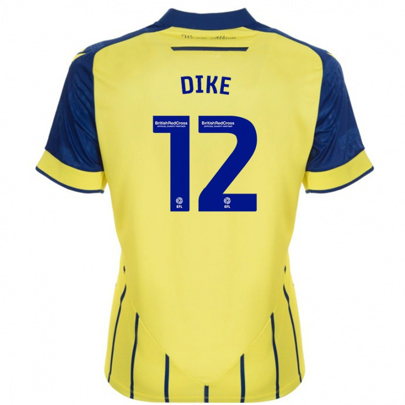 Danxen Uomo Maglia Daryl Dike #12 Giallo Blu Kit Gara Away 2024/25 Maglietta