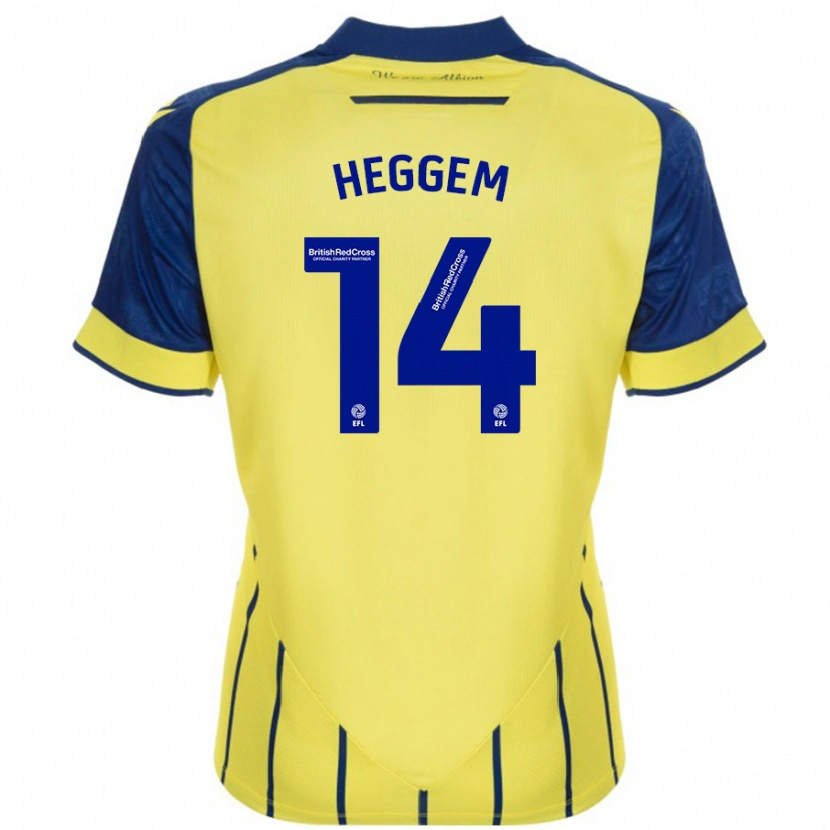 Danxen Uomo Maglia Torbjørn Heggem #14 Giallo Blu Kit Gara Away 2024/25 Maglietta