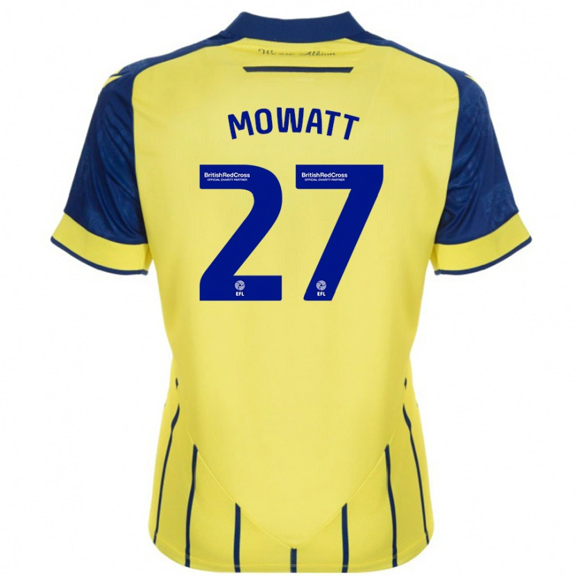 Danxen Uomo Maglia Alex Mowatt #27 Giallo Blu Kit Gara Away 2024/25 Maglietta