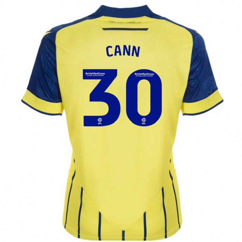 Danxen Uomo Maglia Ted Cann #30 Giallo Blu Kit Gara Away 2024/25 Maglietta