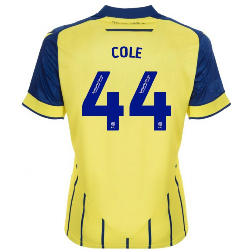 Danxen Uomo Maglia Devante Cole #44 Giallo Blu Kit Gara Away 2024/25 Maglietta