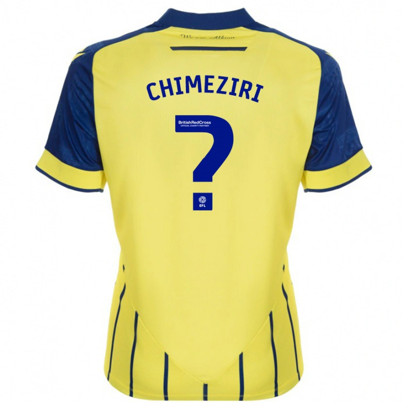 Danxen Uomo Maglia Dan Chimeziri #0 Giallo Blu Kit Gara Away 2024/25 Maglietta