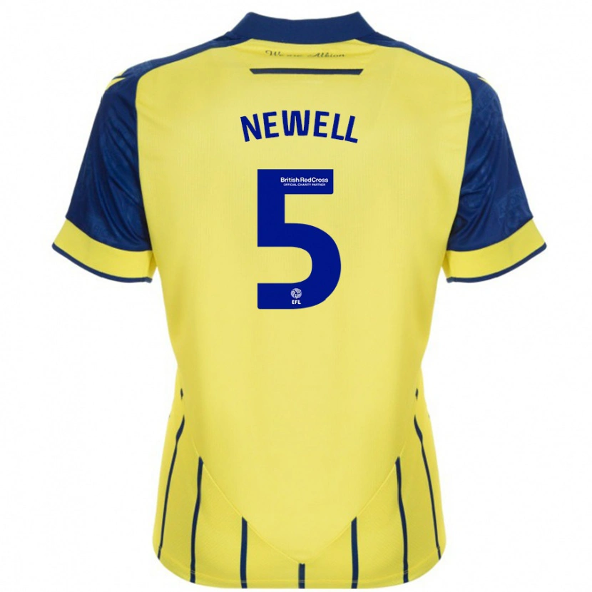 Danxen Uomo Maglia Lucy Newell #5 Giallo Blu Kit Gara Away 2024/25 Maglietta