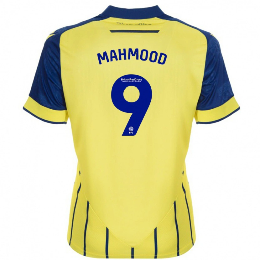 Danxen Uomo Maglia Mariam Mahmood #9 Giallo Blu Kit Gara Away 2024/25 Maglietta