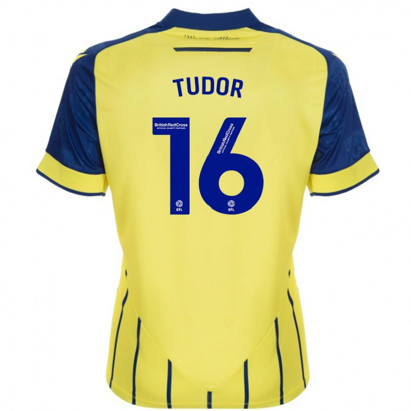Danxen Uomo Maglia Sophie Tudor #16 Giallo Blu Kit Gara Away 2024/25 Maglietta