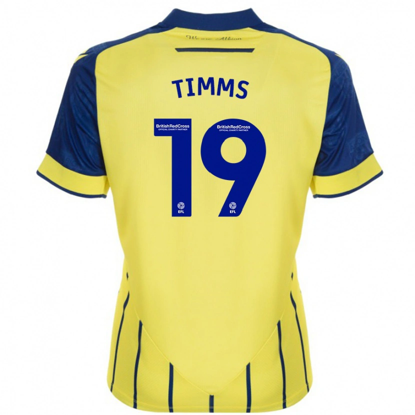 Danxen Uomo Maglia Maria Timms #19 Giallo Blu Kit Gara Away 2024/25 Maglietta