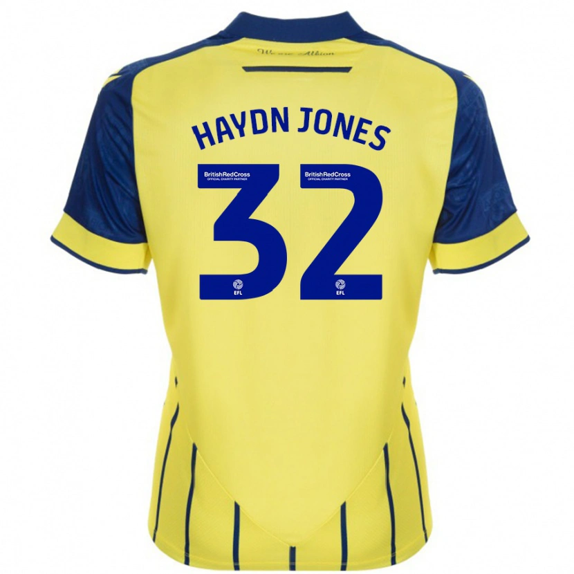 Danxen Uomo Maglia Mackenzie Haydn-Jones #32 Giallo Blu Kit Gara Away 2024/25 Maglietta