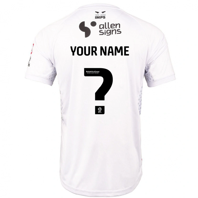 Danxen Uomo Maglia Il Tuo Nome #0 Rosso Bianco Kit Gara Away 2024/25 Maglietta
