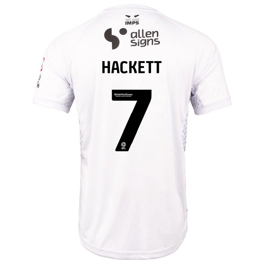 Danxen Uomo Maglia Reeco Hackett #7 Rosso Bianco Kit Gara Away 2024/25 Maglietta