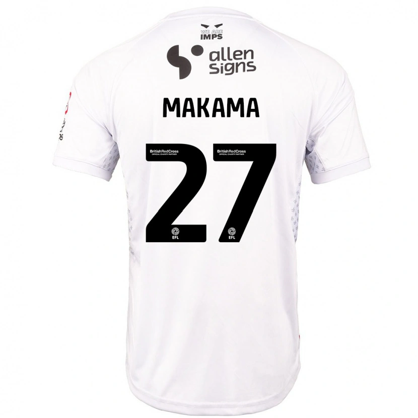 Danxen Uomo Maglia Jovon Makama #27 Rosso Bianco Kit Gara Away 2024/25 Maglietta