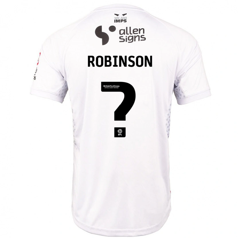 Danxen Uomo Maglia Chantelle Robinson #0 Rosso Bianco Kit Gara Away 2024/25 Maglietta