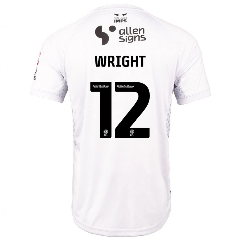 Danxen Uomo Maglia Jordan Wright #12 Rosso Bianco Kit Gara Away 2024/25 Maglietta