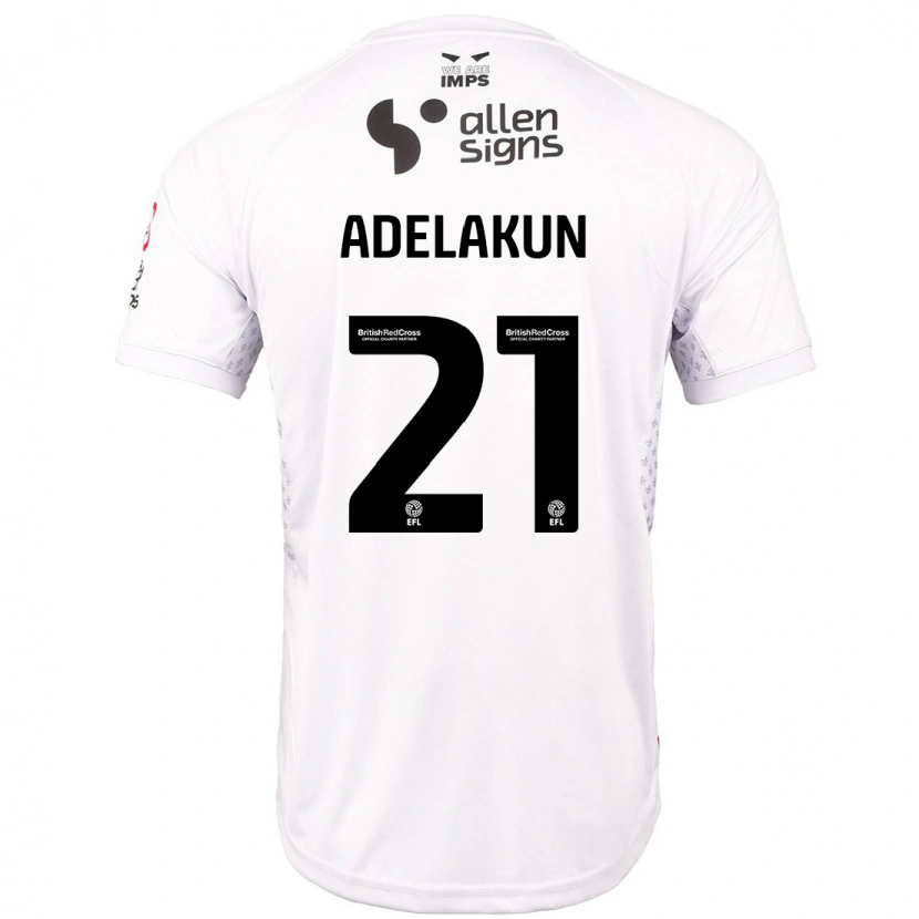 Danxen Uomo Maglia Hakeeb Adelakun #21 Rosso Bianco Kit Gara Away 2024/25 Maglietta