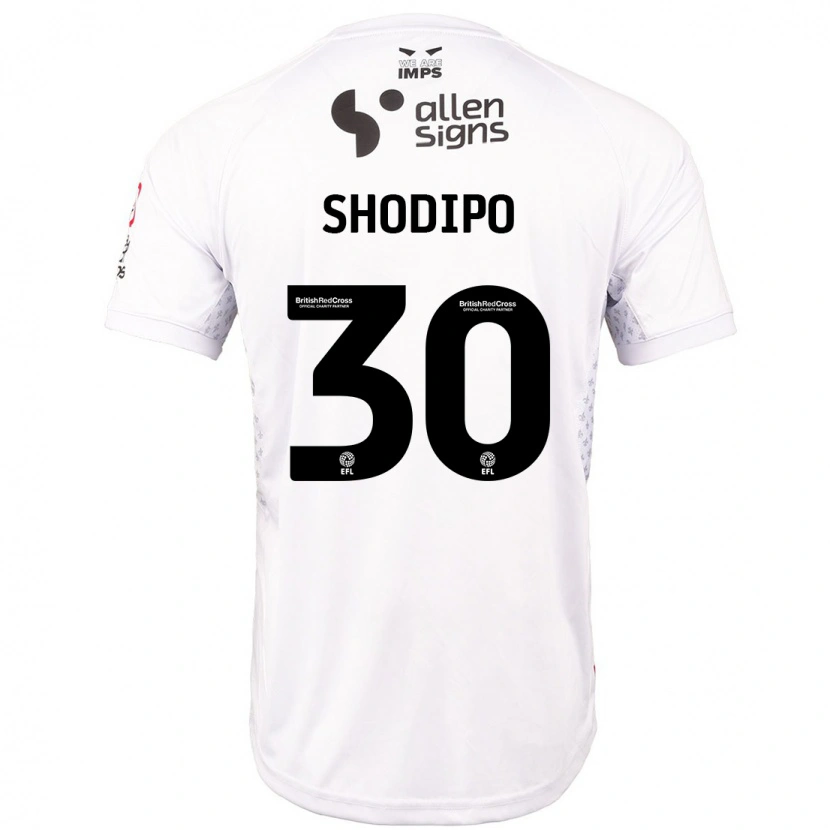 Danxen Uomo Maglia Olamide Shodipo #30 Rosso Bianco Kit Gara Away 2024/25 Maglietta
