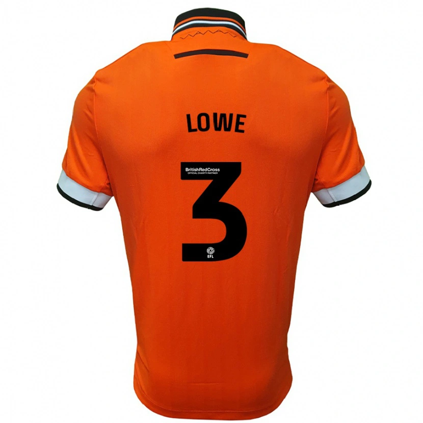 Danxen Uomo Maglia Max Lowe #3 Arancione Bianco Kit Gara Away 2024/25 Maglietta