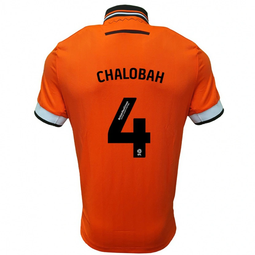 Danxen Uomo Maglia Nathaniel Chalobah #4 Arancione Bianco Kit Gara Away 2024/25 Maglietta