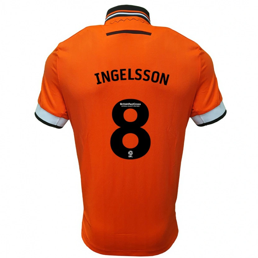Danxen Uomo Maglia Svante Ingelsson #8 Arancione Bianco Kit Gara Away 2024/25 Maglietta