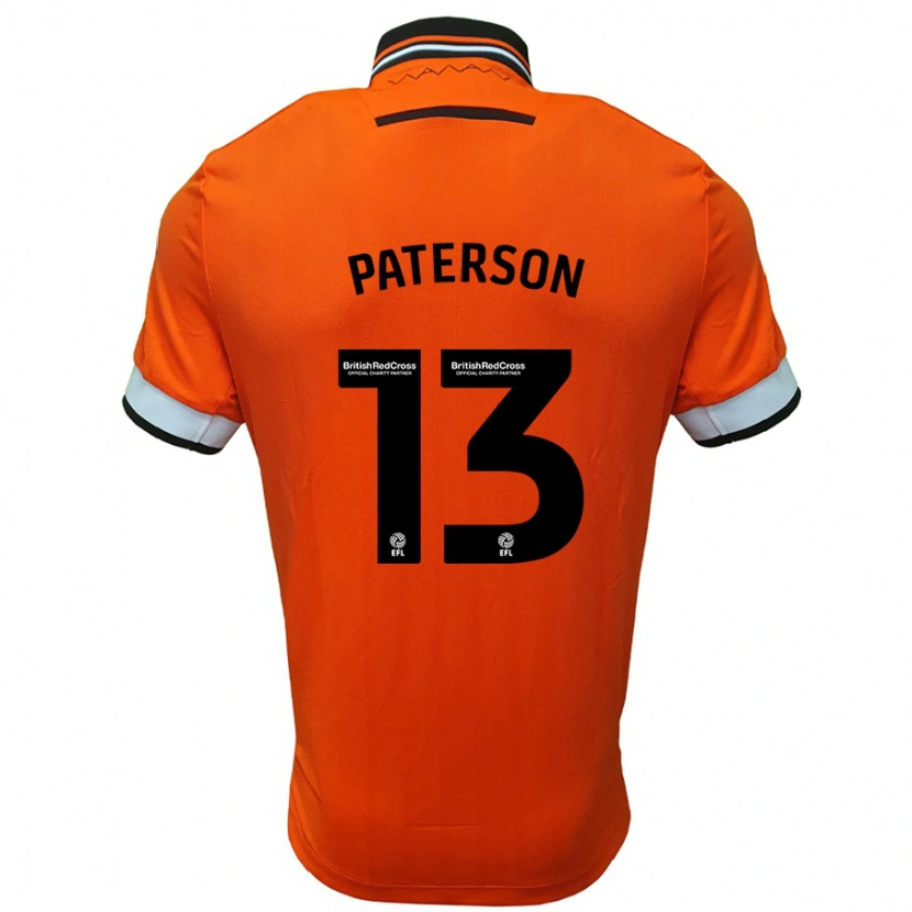Danxen Uomo Maglia Callum Paterson #13 Arancione Bianco Kit Gara Away 2024/25 Maglietta