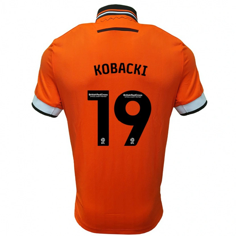 Danxen Uomo Maglia Olaf Kobacki #19 Arancione Bianco Kit Gara Away 2024/25 Maglietta
