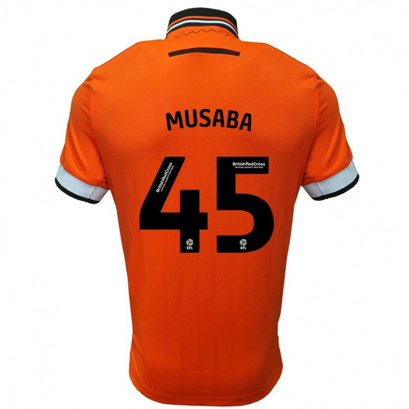 Danxen Uomo Maglia Anthony Musaba #45 Arancione Bianco Kit Gara Away 2024/25 Maglietta