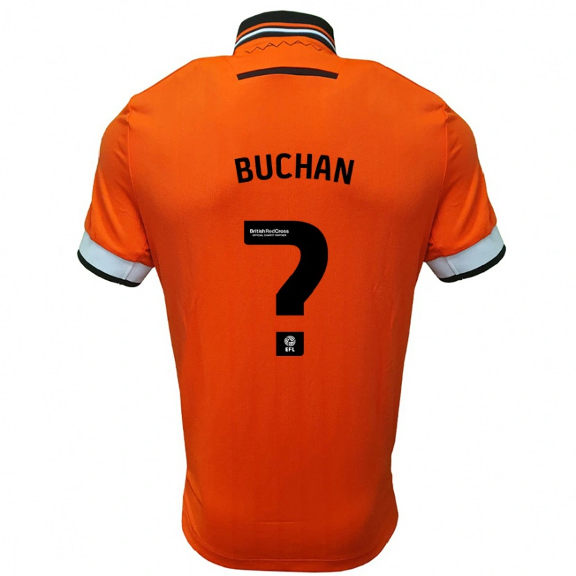 Danxen Uomo Maglia Jay Buchan #0 Arancione Bianco Kit Gara Away 2024/25 Maglietta