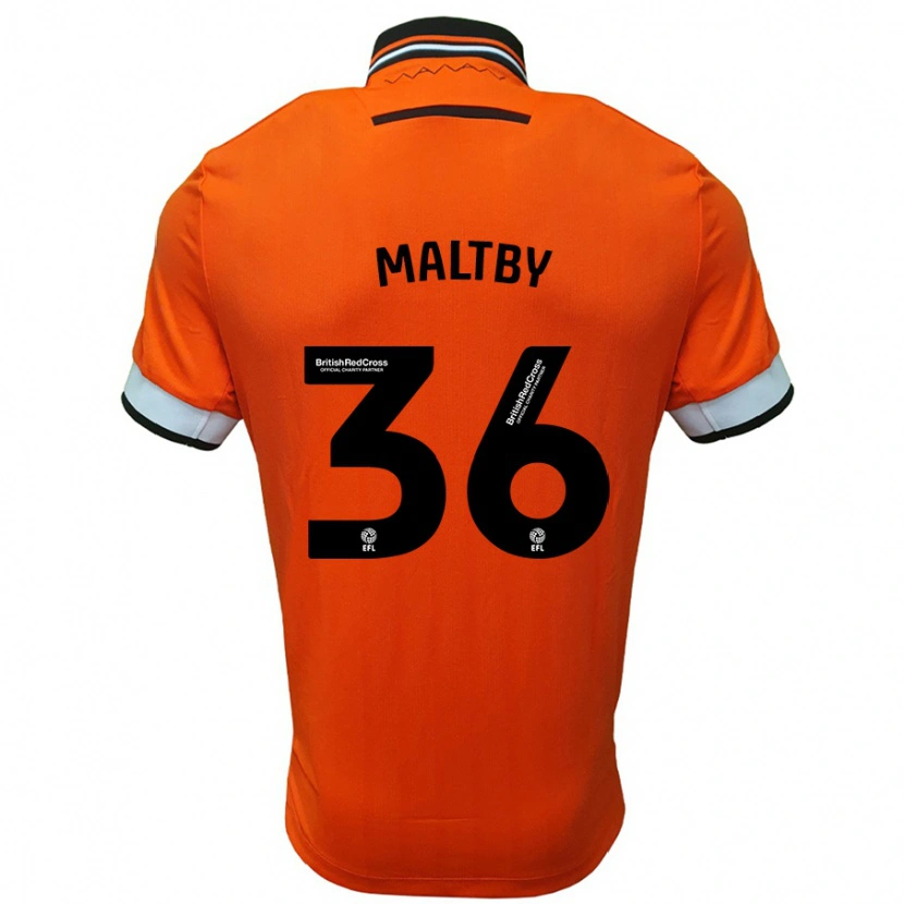 Danxen Uomo Maglia Mackenzie Maltby #36 Arancione Bianco Kit Gara Away 2024/25 Maglietta