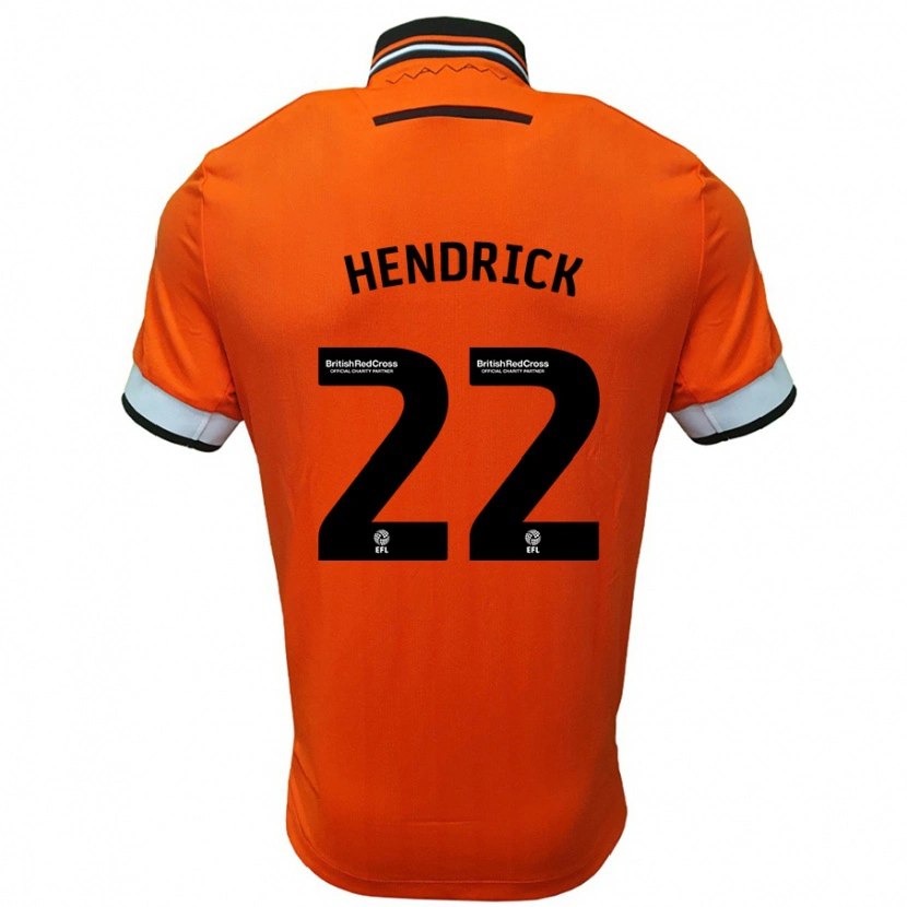 Danxen Uomo Maglia Jeff Hendrick #22 Arancione Bianco Kit Gara Away 2024/25 Maglietta