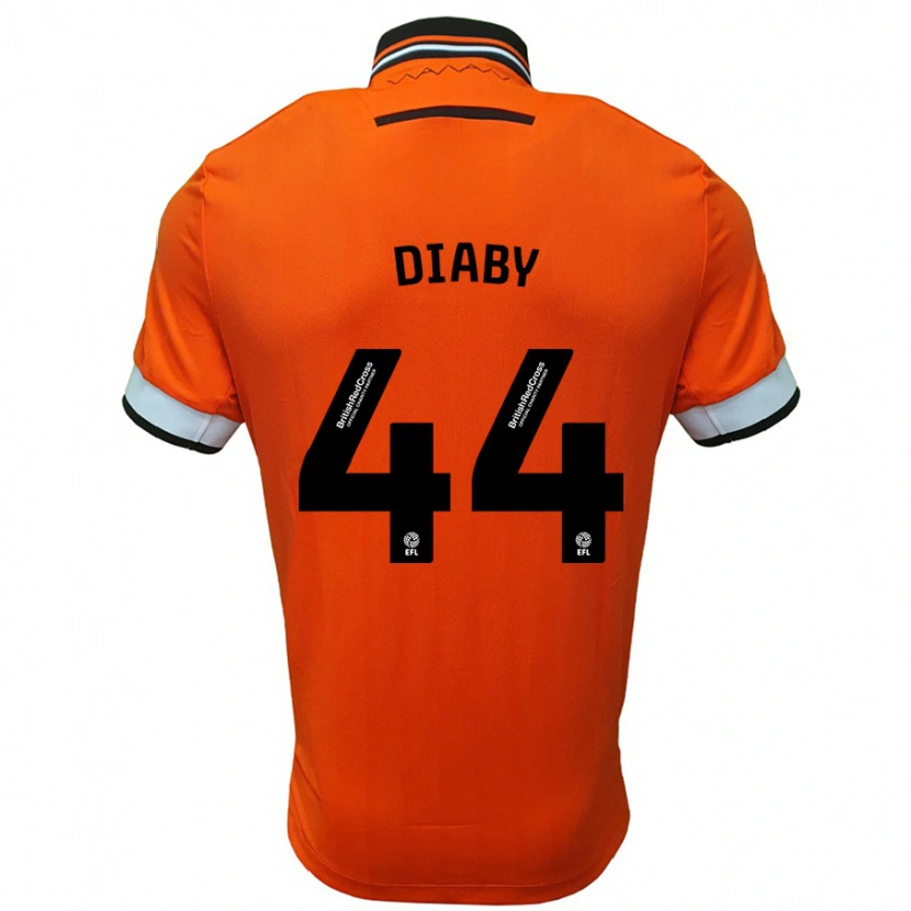 Danxen Uomo Maglia Momo Diaby #44 Arancione Bianco Kit Gara Away 2024/25 Maglietta