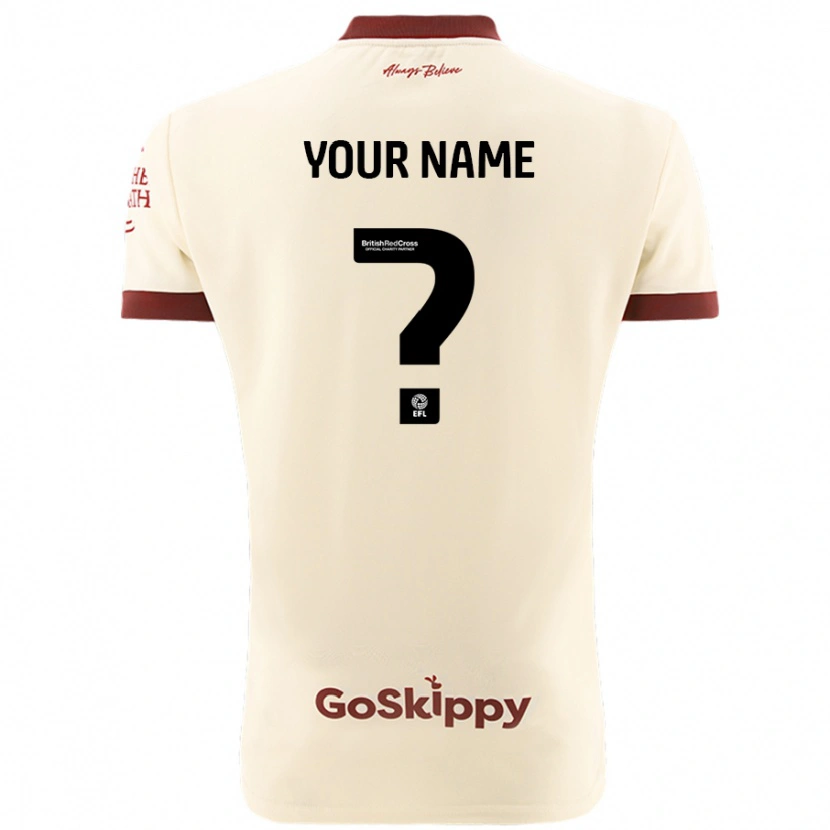 Danxen Uomo Maglia Il Tuo Nome #0 Crema Bianco Kit Gara Away 2024/25 Maglietta
