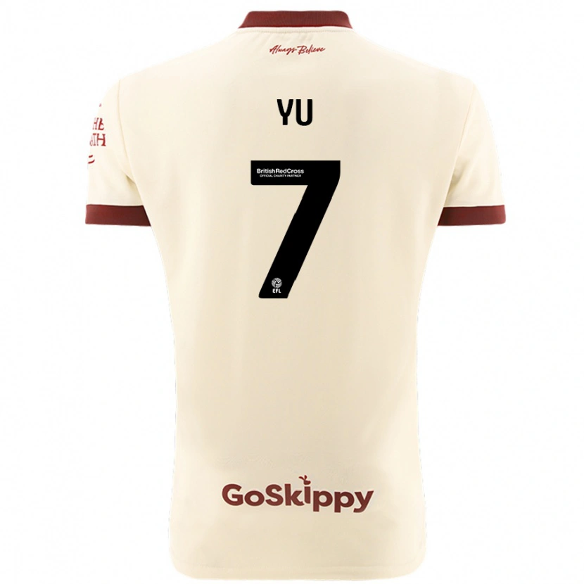 Danxen Uomo Maglia Yu Hirakawa #7 Crema Bianco Kit Gara Away 2024/25 Maglietta