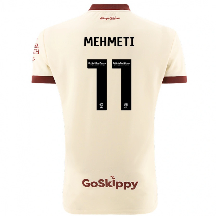 Danxen Uomo Maglia Anis Mehmeti #11 Crema Bianco Kit Gara Away 2024/25 Maglietta