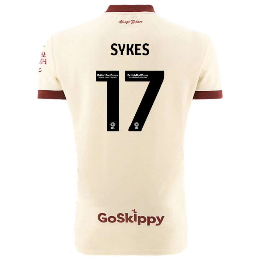 Danxen Uomo Maglia Mark Sykes #17 Crema Bianco Kit Gara Away 2024/25 Maglietta