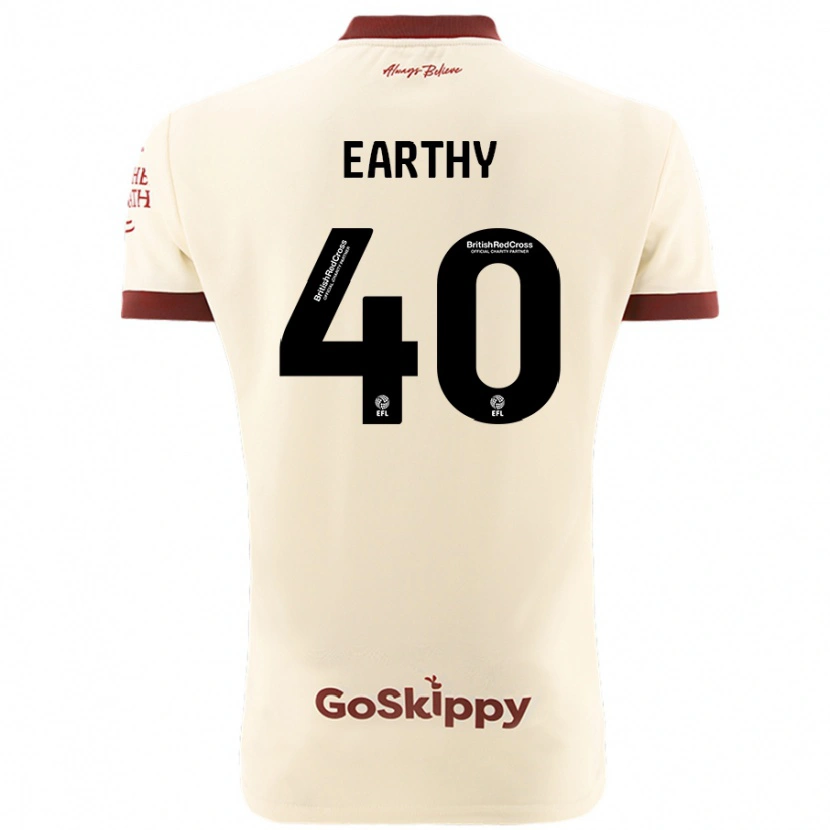 Danxen Uomo Maglia George Earthy #40 Crema Bianco Kit Gara Away 2024/25 Maglietta