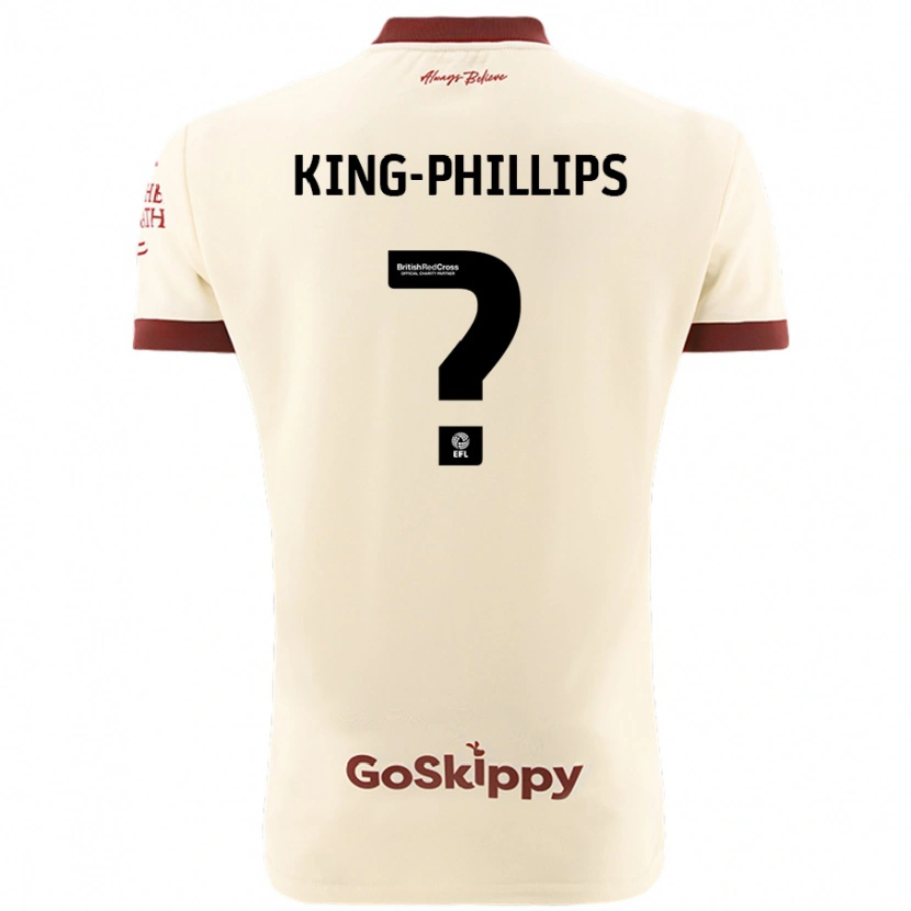 Danxen Uomo Maglia Zac King-Phillips #0 Crema Bianco Kit Gara Away 2024/25 Maglietta