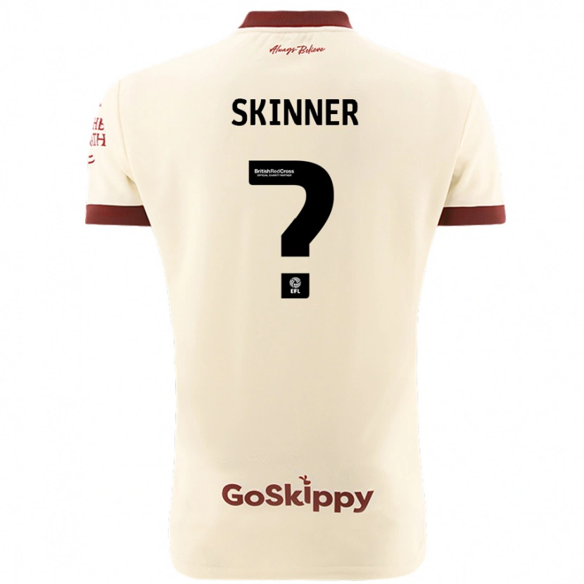 Danxen Uomo Maglia Luke Skinner #0 Crema Bianco Kit Gara Away 2024/25 Maglietta