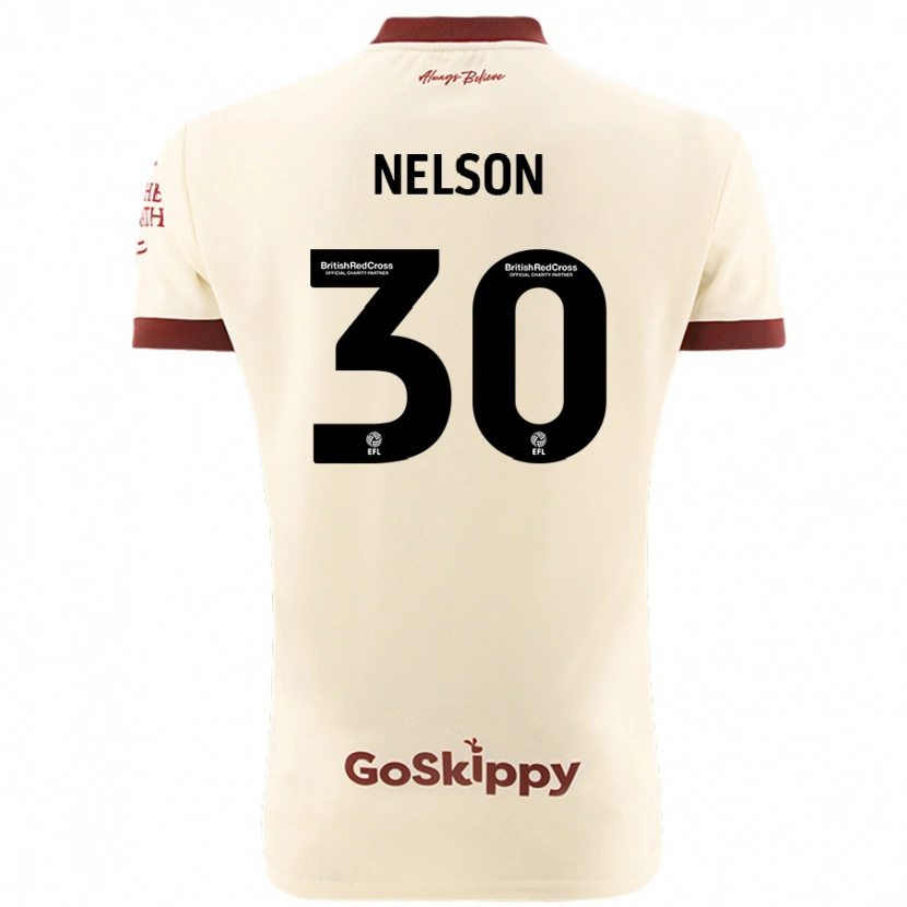 Danxen Uomo Maglia Raekwon Nelson #30 Crema Bianco Kit Gara Away 2024/25 Maglietta