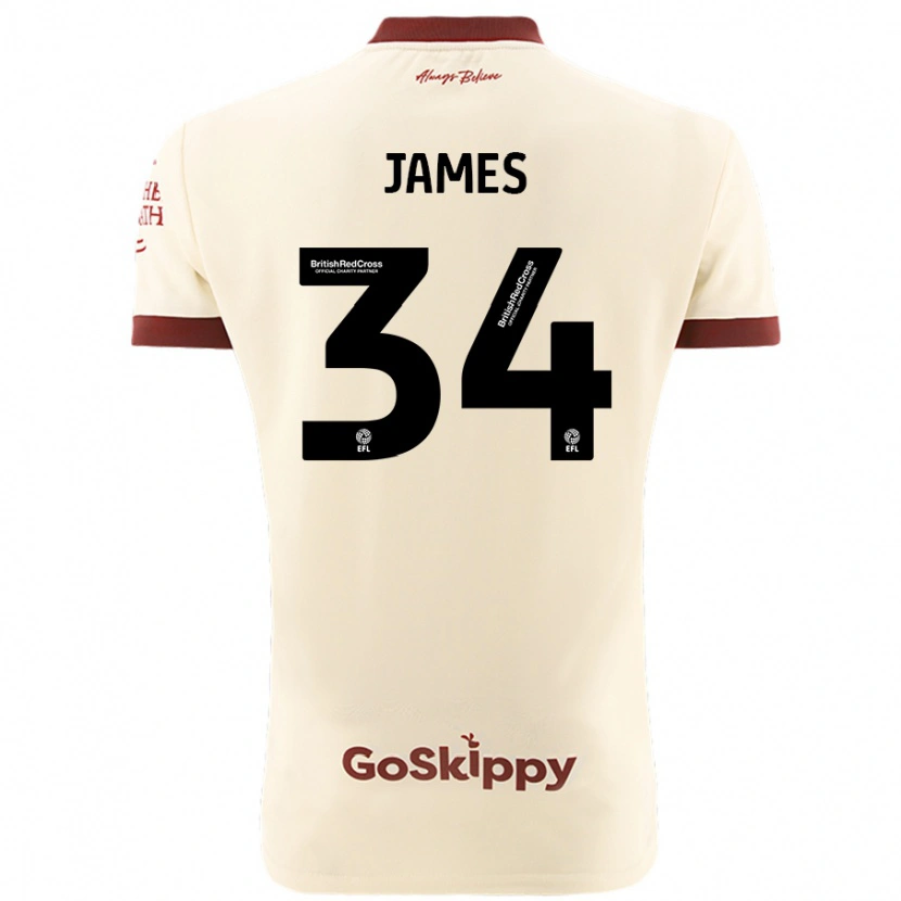 Danxen Uomo Maglia Joseph James #34 Crema Bianco Kit Gara Away 2024/25 Maglietta