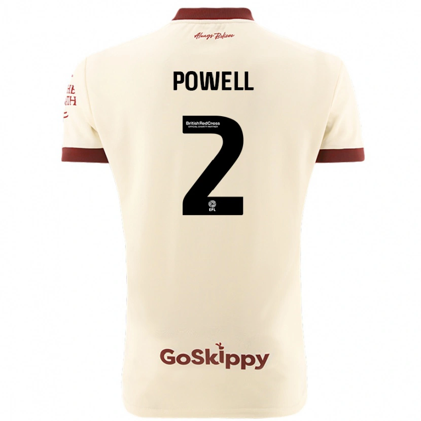 Danxen Uomo Maglia Ella Powell #2 Crema Bianco Kit Gara Away 2024/25 Maglietta