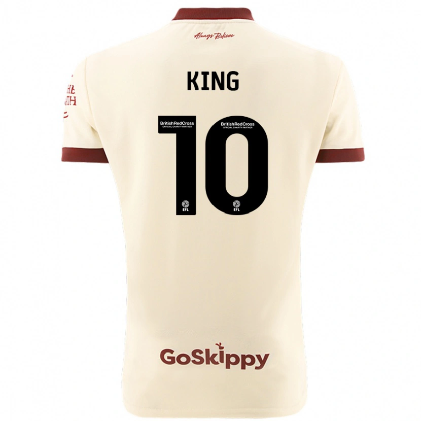 Danxen Uomo Maglia Andy King #10 Crema Bianco Kit Gara Away 2024/25 Maglietta